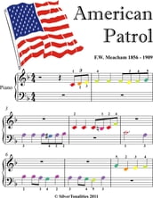 American Patrol Beginner Piano Sheet Music with Colored Notes