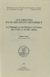 Aux origines d une discipline historique