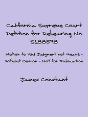 California Supreme Court Petition No S188598