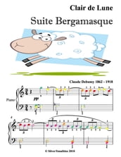 Clair de Lune Suite Bergamasque Easy Elementary Piano with Colored Notes