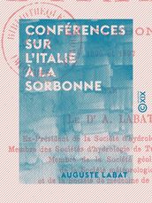 Conférences sur l Italie à la Sorbonne