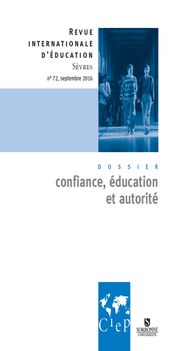 Confiance éducation et autorité - Revue internationale d éducation Sèvres 72 - Ebook
