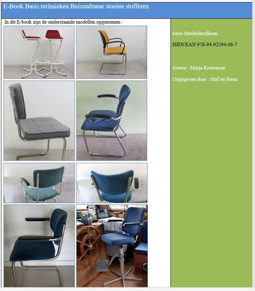 E-Book Basis technieken Buizenframe stoelen stofferen - Marja Kooreman