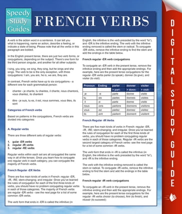 French Verbs (Speedy Language Study Guides) - Speedy Publishing