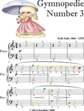 Gymnopedie Number 3 Easy Piano Sheet Music with Colored Notes