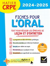 Hatier CRPE - Fiches pour l épreuve orale de leçon et d entretien - 2024/2025