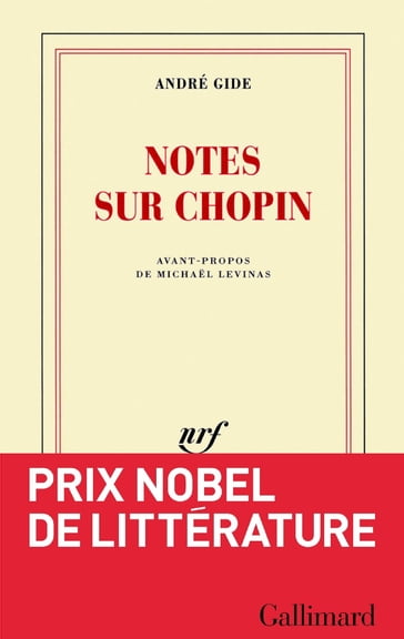 Notes sur Chopin - André Gide - Michael Levinas