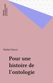 Pour une histoire de l ontologie