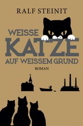 Weiße Katze auf weißem Grund