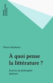 À quoi pense la littérature ?