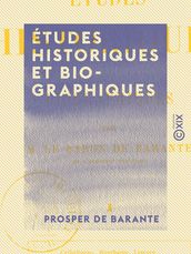 Études historiques et biographiques - Tome I