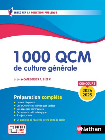 1 000 QCM de culture générale - Catégories A, B, C - 2024-2025 - ePUB - N° 28 - Sylvie Grasser - Pascal Joly