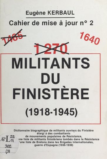 1640 militants du Finistère (1918-1945) - Eugène Kerbaul