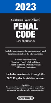 2023 California Peace Officers  Penal Code