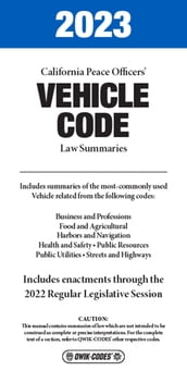 2023 California Peace Officers  Vehicle Code
