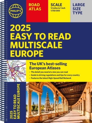2025 Philip's Easy to Read Multiscale Road Atlas Europe - Philip