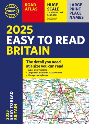 2025 Philip's Easy to Read Road Atlas of Britain - Philip