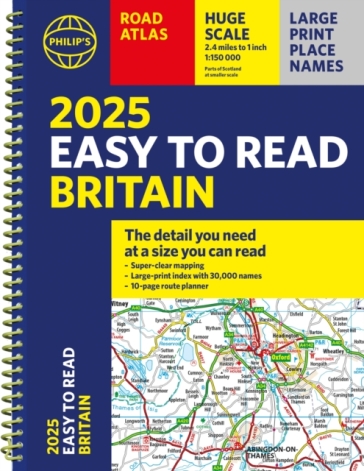 2025 Philip's Easy to Read Road Atlas of Britain - Philip