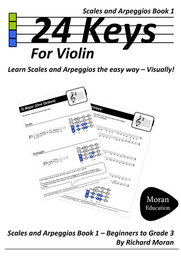 24 Keys: Scales and Arpeggios for Violin, Book 1 - Richard Moran