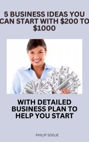 5 BUSINESS IDEAS YOU CAN START WITH $200 to $1000 With Detailed Business Plan To Help You Start - Philip Sodje