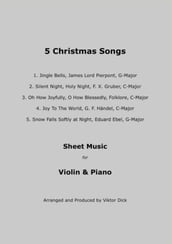 5 Christmas Songs Sheet Music for Violin & Piano