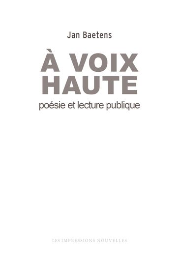 A voix haute - Jan Baetens