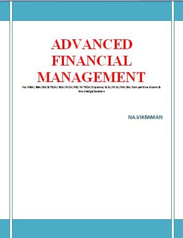 ADVANCED FINANCIAL MANAGEMENT - VIKRAMAN N