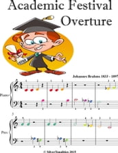 Academic Festival Overture Beginner Piano Sheet Music with Colored Notes