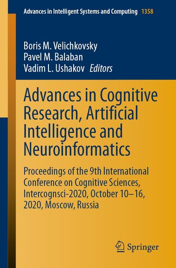 Advances in Cognitive Research, Artificial Intelligence and Neuroinformatics