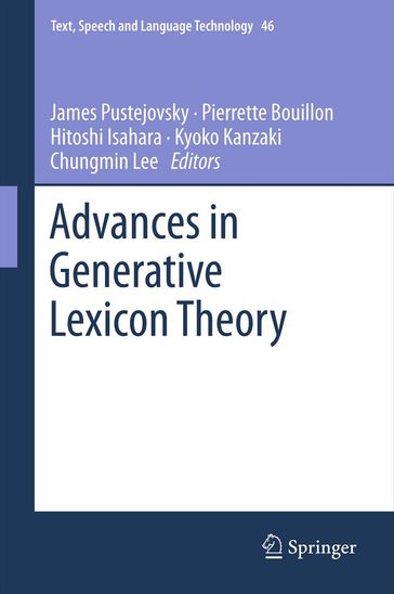 Advances in Generative Lexicon Theory