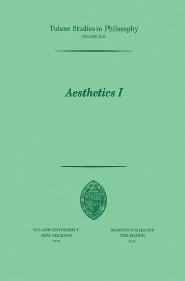 Aesthetics I - Harold N. Lee - James K. Feibleman - John D. Glenn - John Sallis - Louise N. Roberts - Marian L. Pauson - Ramona Cormier - Shannon DuBose