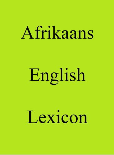 Afrikaans English Lexicon - Trebor Hog