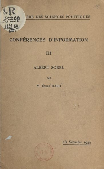 Albert Sorel - Émile DARD