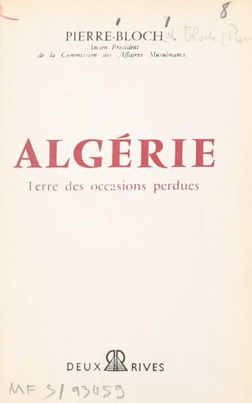 Algérie - Jean Pierre-Bloch