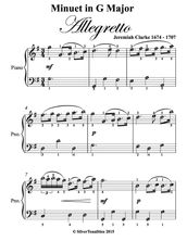 Allegretto Minuet in G Major Easy Piano Sheet Music