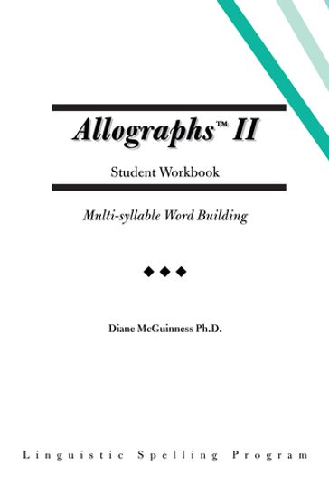 Allographs Ii Student Workbook - Diane McGuinness Ph.D