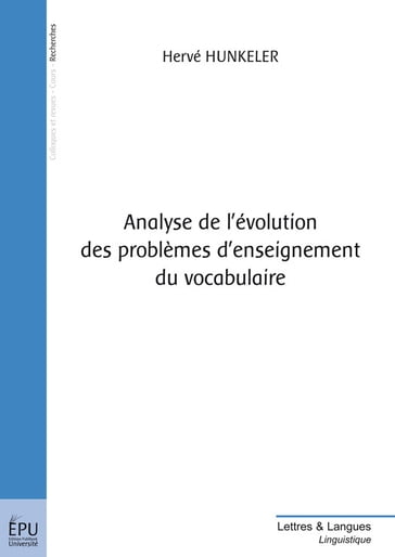 Analyse de l'évolution des problèmes d'enseignement du vocabulaire - Hervé Hunkeler