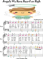 Angels We Have Heard On High Easiest PIano Sheet Music with Colored Notes