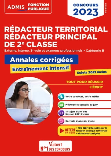 Annales corrigées Rédacteur territorial et Rédacteur principal 2e classe - Catégorie B - Concours 2023 - Olivier Bellégo