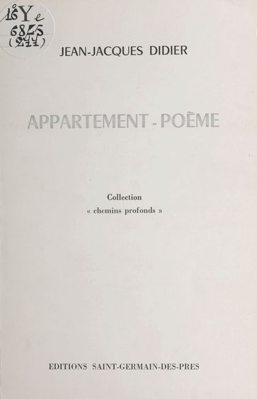 Appartement-poème - Jean-Jacques Didier