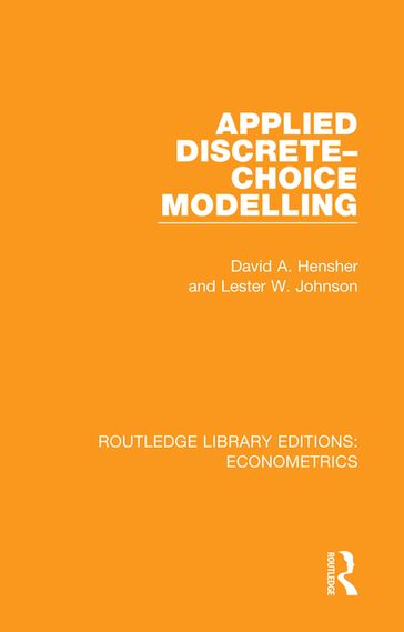 Applied Discrete-Choice Modelling - David A. Hensher - Lester W. Johnson