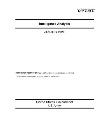 Army Techniques Publication ATP 2-33.4 Intelligence Analysis January 2020 - United States Government - US Army