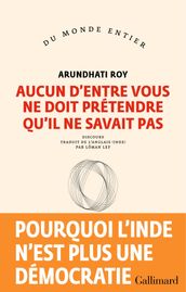 Aucun d entre vous ne doit prétendre qu il ne savait pas