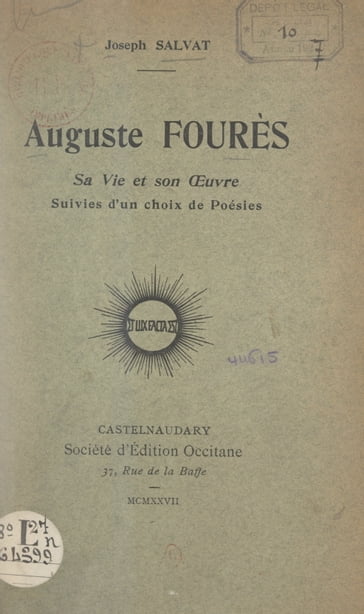 Auguste Fourès, sa vie et son œuvre - JOSEPH SALVAT