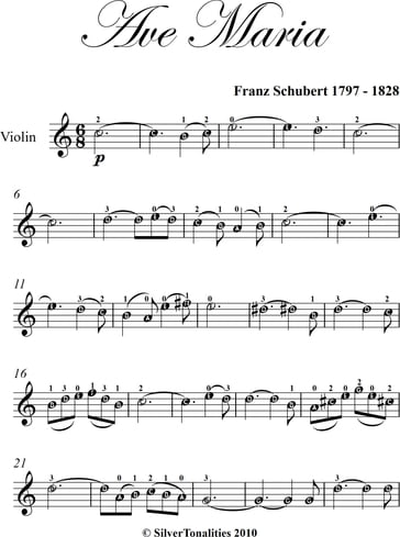 Ave Maria Easy Violin Sheet Music - Franz Schubert