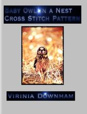 Baby Owl in a Nest Cross Stitch Pattern