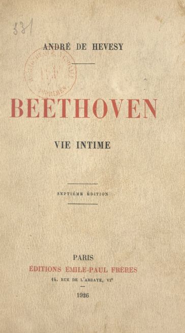 Beethoven - André de Hevesy