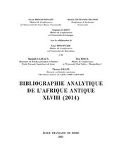 Bibliographie analytique de l Afrique antique XLVIII (2014)