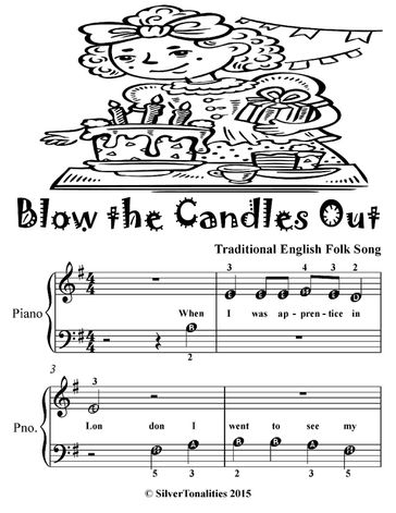 Blow the Candles Out - Beginner Piano Sheet Music Tadpole Edition - Silver Tonalities