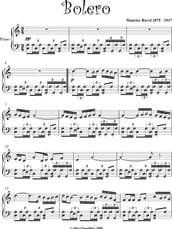 Bolero Easy Intermediate Piano Sheet Music